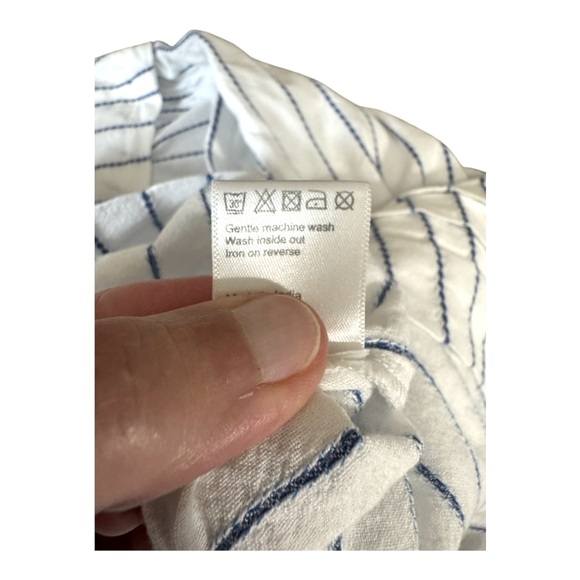 ME + EM | Striped frill-trim tiered cotton-blend dress in White/Blue, Size US 6 - Picture 11 of 13